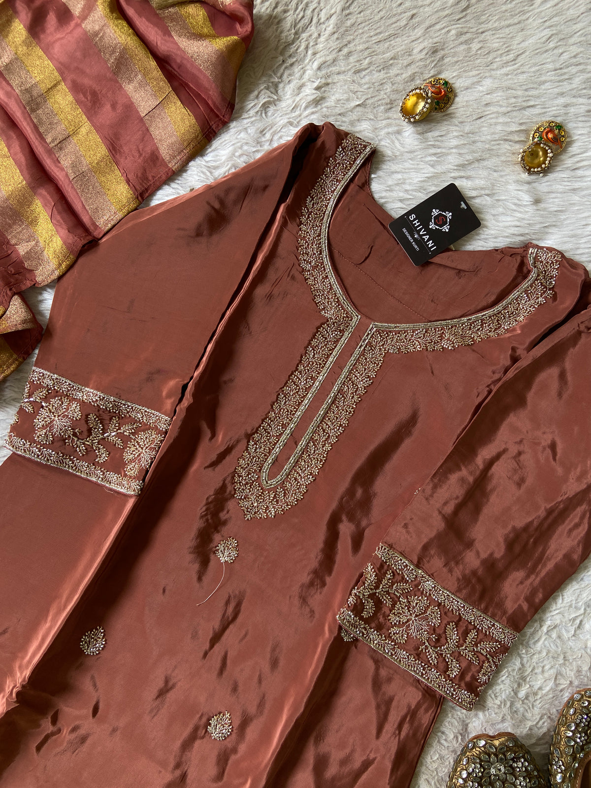 Premium Short Kurti Suit. Silk Short Kurti With Palazzo And Dupatta. Silk Suit Sets For Women Online India. Shop the Latest Festive Summer Collection at Shivani Designer Kurti.