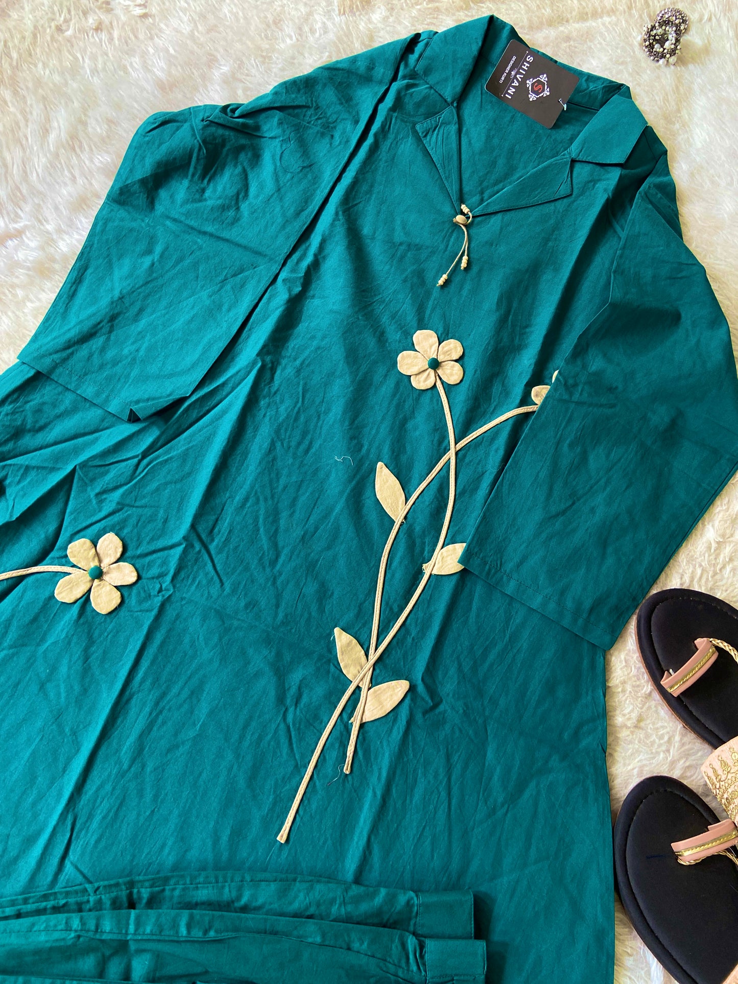 Beautiful Cotton Aline Kurti And Pant. Cotton Aline Kurti Sets For Women Online India. Shop the Latest Festive Summer Collection at Shivani Designer Kurti.