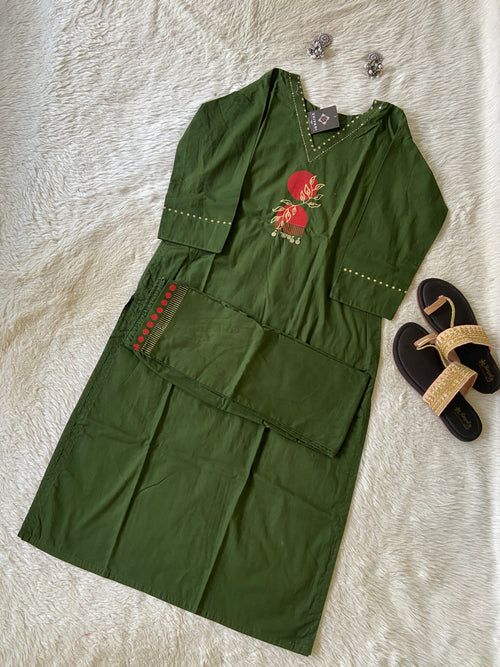 Block Print Work Straight Cotton Kurti And Palazzo. Straight Kurti Sets For Women Online India. Shop the Latest Festive Summer Collection at Shivani Designer Kurti.