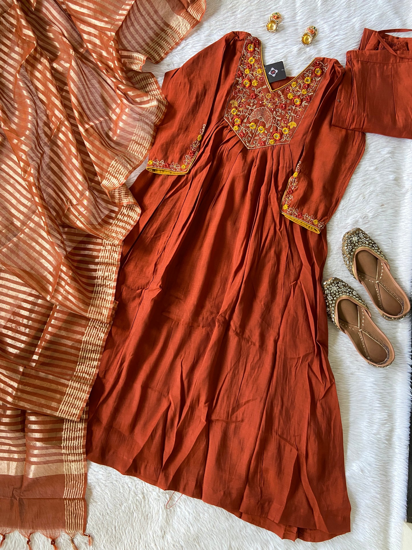 Silk Aline Kurtis With Palazzo And Dupatta. Silk Suit Sets For Women. Shop the Latest Festive Summer Collection at Shivani Designer Kurti.