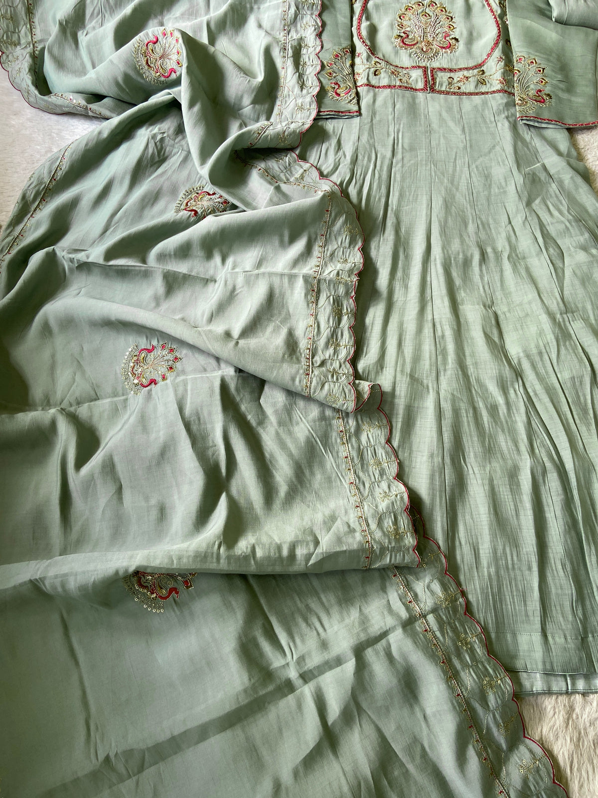 Silk Anarkali Kurti With Pant And Dupatta. Silk Suit Sets For Women Online India. Shop the Latest Festive Summer Collection at Shivani Designer Kurti.