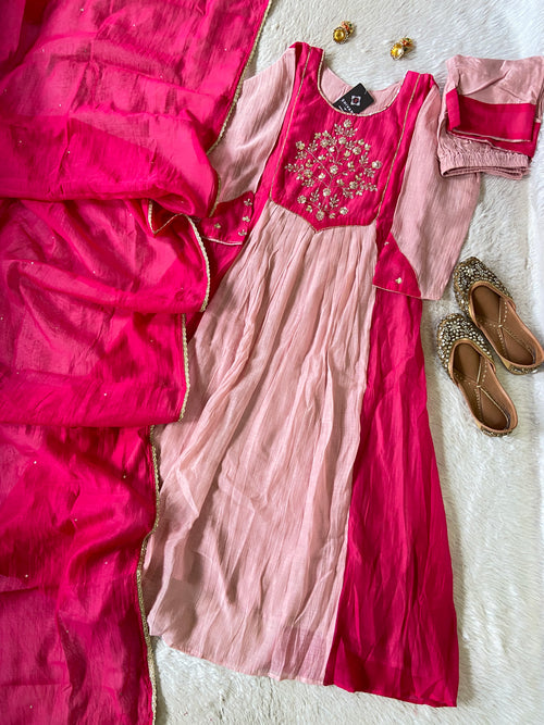 Premium Collection. Banarasi Mul Chanderi Aline Kurti With Pant And Dupatta. Silk Suit Sets For Women Online India. Shop the Latest Festive Summer Collection at Shivani Designer Kurti.