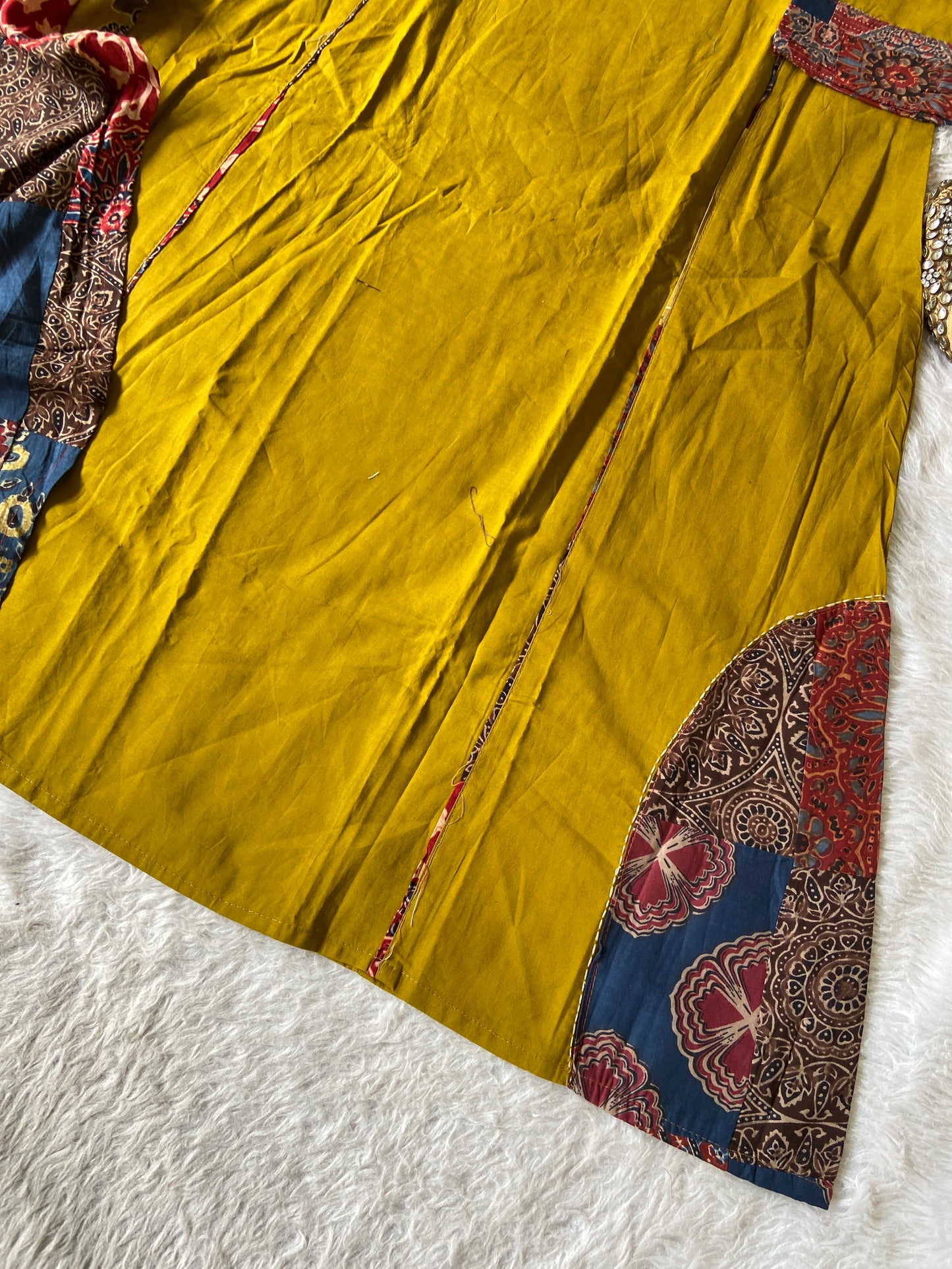 Cotton Hand Work Aline Kurti With Palazzo And Dupatta (Gamthi Pair). Cotton Suit Sets For Women Online India. Shop the Latest Festive Summer Collection at Shivani Designer Kurti.