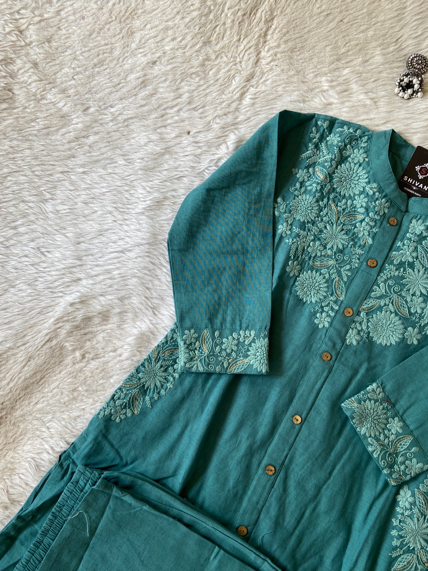 lakhnavi Aline Kurti With Palazzo. Cotton Aline Kurti Sets For Women Online India. Shop the Latest Festive Summer Collection at Shivani Designer Kurti.
