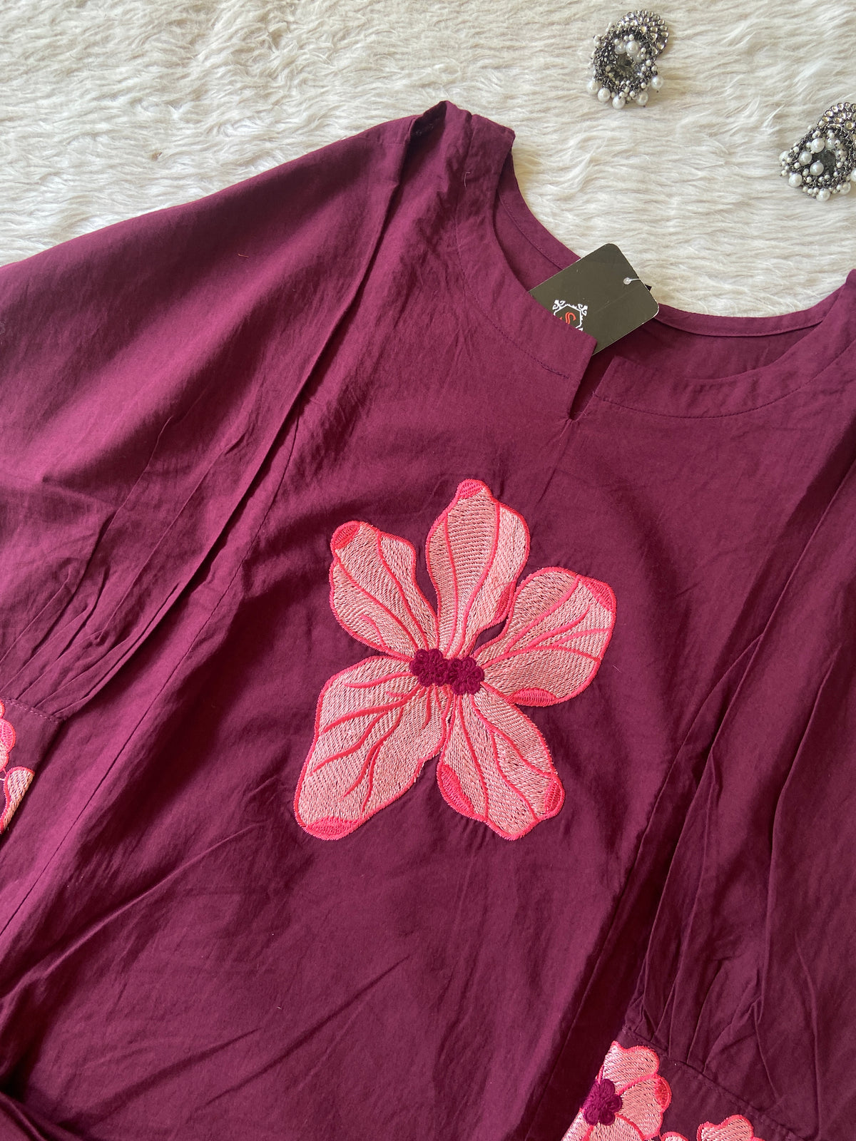 Flower Embroidery Work Cotton Aline Kurti With Palazzo. Cotton Kurti Sets For Women Online India. Shop the Latest Festive Summer Collection at Shivani Designer Kurti.