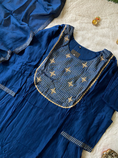 Premium Collection. Banarasi Mul Chanderi Aline Kurti With Pant And Dupatta. Silk Suit Sets For Women Online India. Shop the Latest Festive Summer Collection at Shivani Designer Kurti.