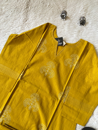 Embroidery Work Cotton Straight Kurti With Palazzo. Cotton Kurti Sets For Women Online India. Shop the Latest Festive Summer Collection at Shivani Designer Kurti.