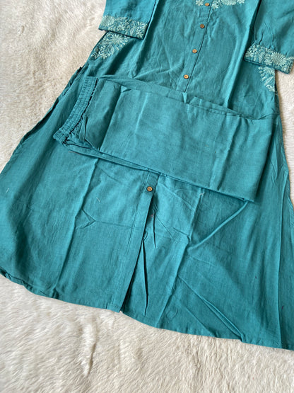 lakhnavi Aline Kurti With Palazzo. Cotton Kurti Sets For Women Online India. Shop the Latest Festive Summer Collection at Shivani Designer Kurti.