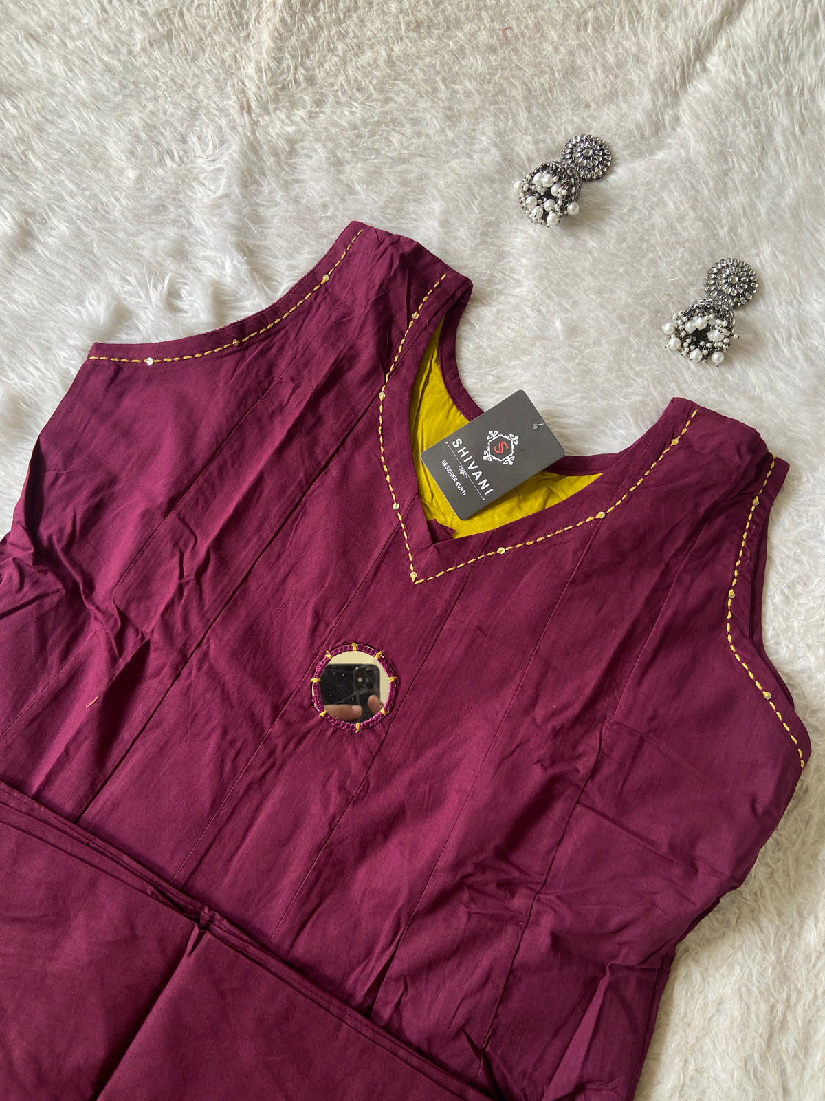 Aplic Work Cotton Anarkali Sleeveless Kurti And Palazzo. Cotton Anarkali Kurti Sets For Women Online India. Shop the Latest Festive Summer Collection at Shivani Designer Kurti.