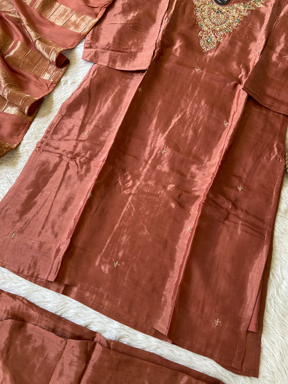 Premium Short Kurti Suit. Silk Short Kurti With Palazzo And Dupatta. Silk Suit Sets For Women Online India. Shop the Latest Festive Summer Collection at Shivani Designer Kurti.