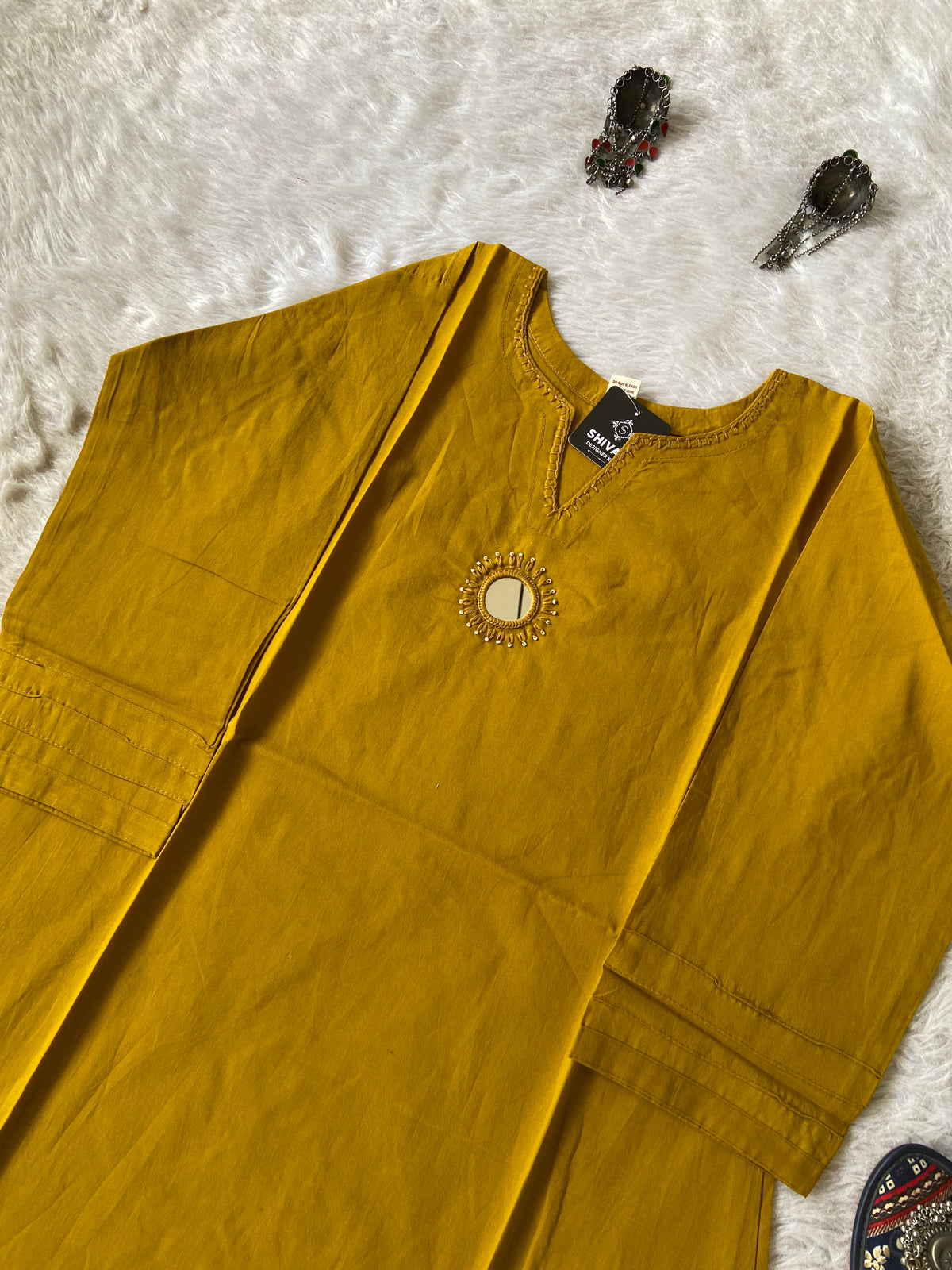 Cotton Short Kurti With Mirror Work. Short Kurti For Women Online India. Shop the Latest Festive Summer Collection at Shivani Designer Kurti.
