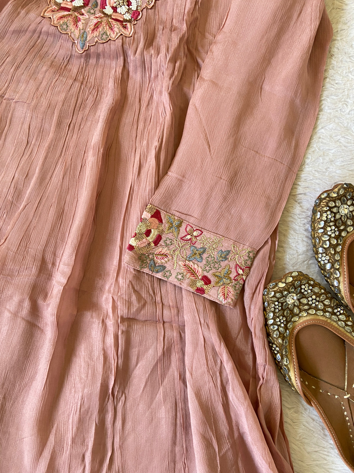 Premium Short Kurti Suit. Full Sleeve Chinnon Short Kurti With Full Flair Palazzo And Dupatta. Silk Suit Sets For Women Online India. Shop the Latest Festive Summer Collection at Shivani Designer Kurti.
