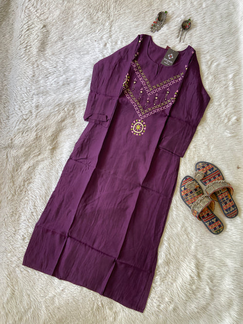 Handwork Straight Silk Kurti. Silk Kurtis For Women Online India. Shop the Latest Festive Summer Collection at Shivani Designer Kurti.