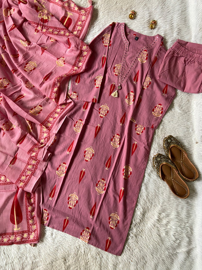 Cotton Straight Cut Kurti With Palazzo And Dupatta. Cotton Suit Sets For Women Online India. Shop the Latest Festive Summer Collection at Shivani Designer Kurti.