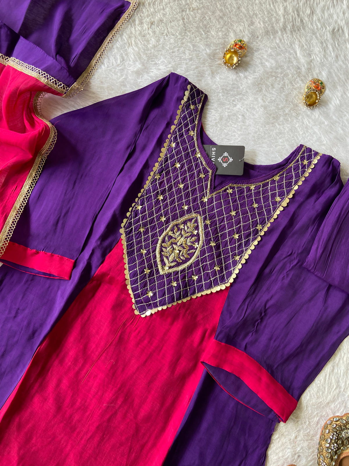 Premium Collection. Mul Chanderi Aline Kurti With Palazzo And Dupatta. Silk Suit Sets For Women Online India. Shop the Latest Festive Summer Collection at Shivani Designer Kurti.
