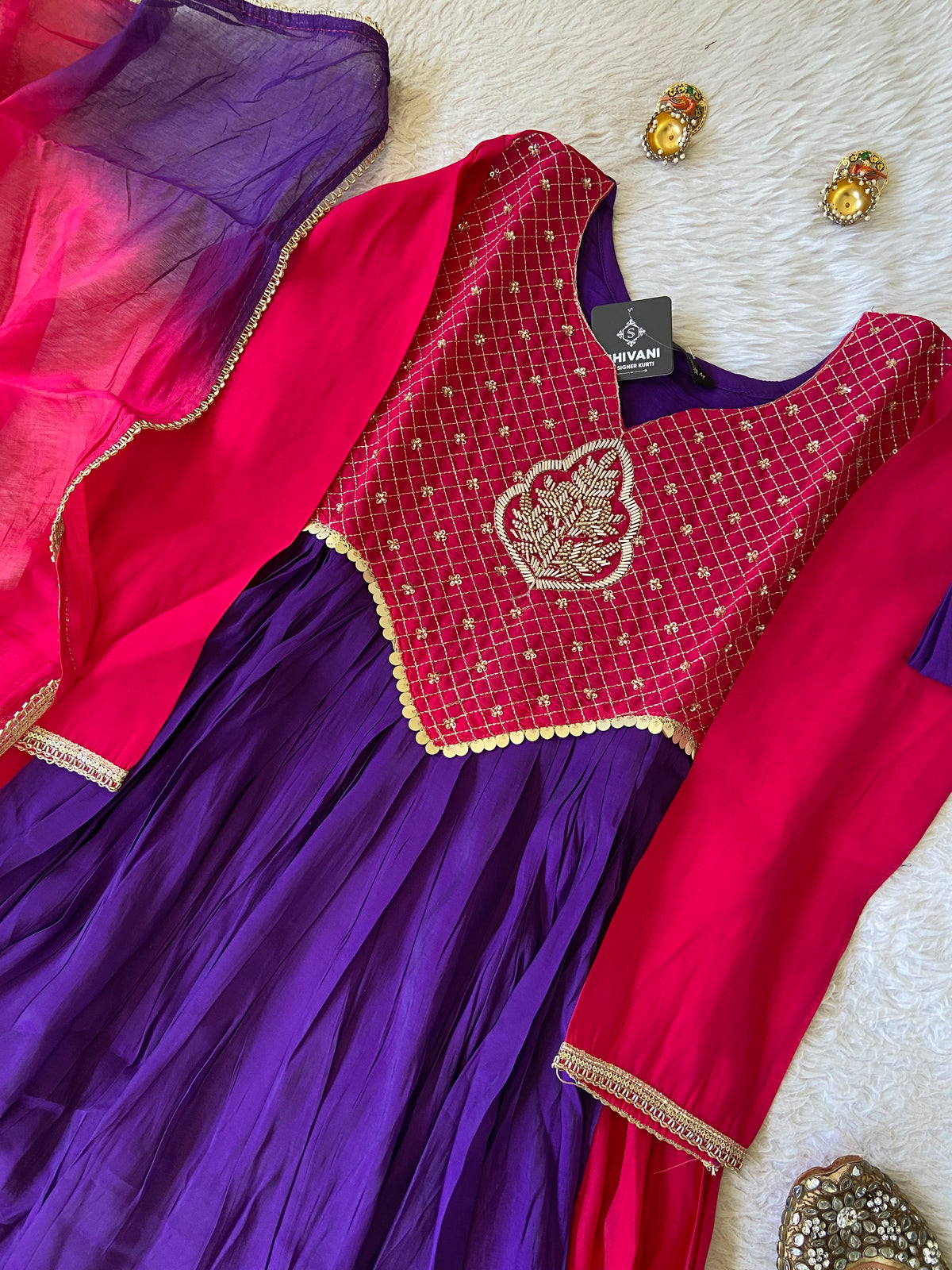Designer Aline Kurti With Palazzo And Dupatta. Silk Suit Sets For Women Online India. Shop the Latest Festive Summer Collection at Shivani Designer Kurti.