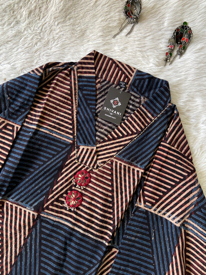 Cotton Midi, Cotton Aline Kurti With Mirror Work (Gamthi Kurti). Cotton Kurti For Women online India. Shop the Latest Festive Summer Collection at Shivani Designer Kurti.