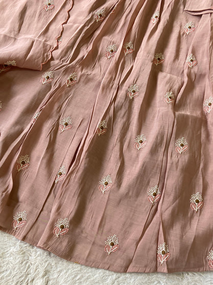 Mirror Work V-Neck With Flower Work Embroidery, Aline Kurti (Full Lining) With Pant And Dupatta. Silk Suit Sets For Women Online India. Shop the Latest Festive Summer Collection at Shivani Designer Kurti.