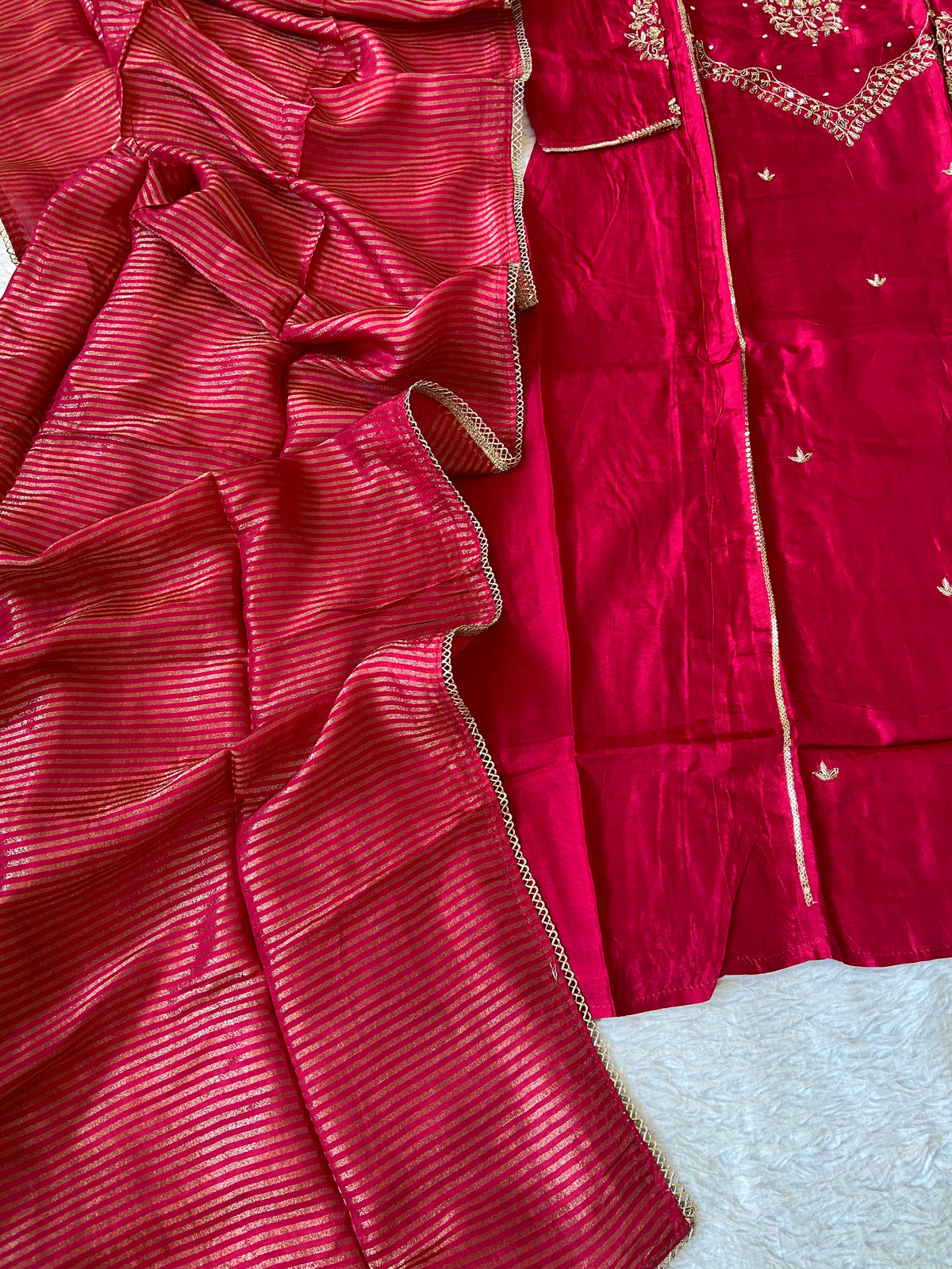 Heavy Neck Work Aline Kurti With Pant And Dupatta. Silk Suit Sets For Women Online India. Shop the Latest Festive Summer Collection at Shivani Designer Kurti.