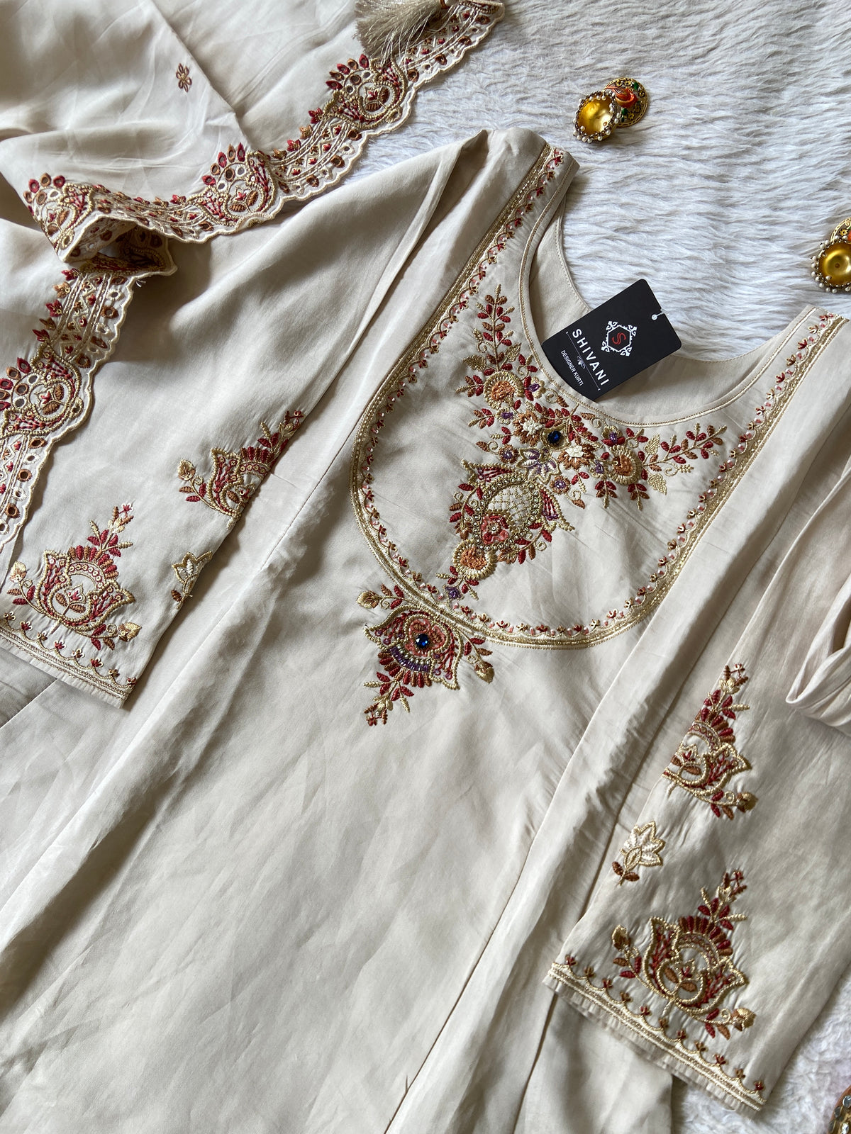 Party Wear Special. Embroidery Work Silk Anarkali Kurti With Pant And Dupatta. Silk Suit Sets For Women Online India. Shop the Latest Festive Summer Collection at Shivani Designer Kurti.
