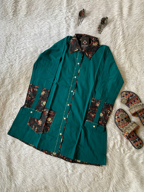 Cotton Collar Neck, Full Sleeve Short Top (Gamthi Short Top). Cotton Short Top For Women online India. Shop the Latest Festive Summer Collection at Shivani Designer Kurti.