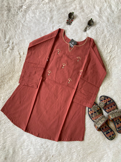 Cotton Short Kurti With Mirror Work. Short Kurti For Women Online India. Shop the Latest Festive Summer Collection at Shivani Designer Kurti.