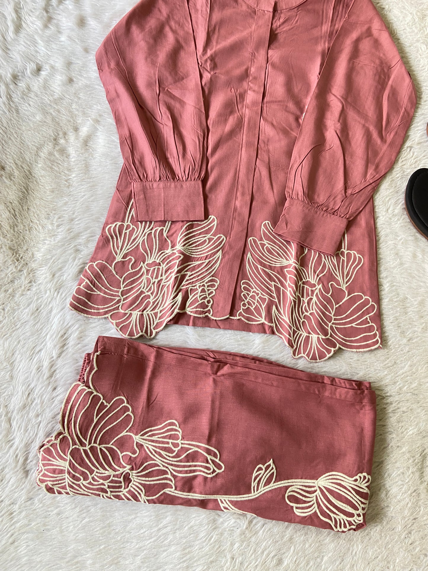 Beautiful Embroidery Work rayon Co-ord Set With Palazzo. Rayon Co-ord Sets For Women Online India. Shop the Latest Festive Summer Collection at Shivani Designer Kurti.