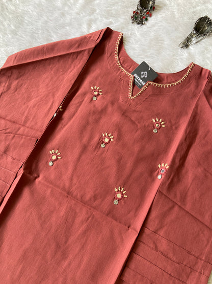 Cotton Short Kurti With Mirror Work. Short Kurti For Women Online India. Shop the Latest Festive Summer Collection at Shivani Designer Kurti.