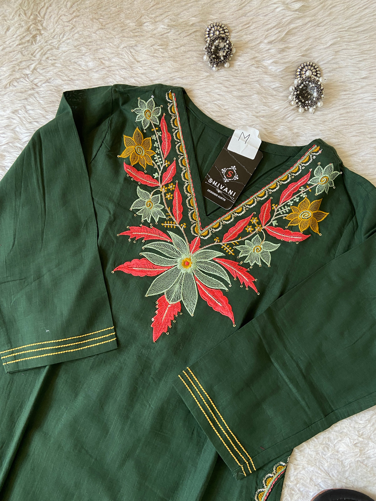 Embroidery Work Cotton Straight Kurti With Palazzo. Cotton Kurti Sets For Women Online India. Shop the Latest Festive Summer Collection at Shivani Designer Kurti.