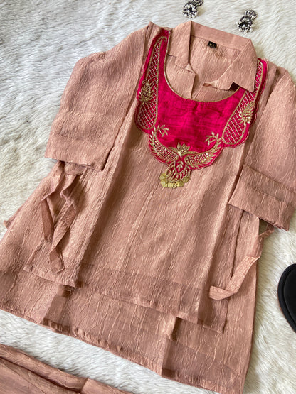 Premium Salsa Fabric Kurti With Palazzo. Salsa Fabric Kurti Sets For Women Online India. Shop the Latest Festive Summer Collection at Shivani Designer Kurti.