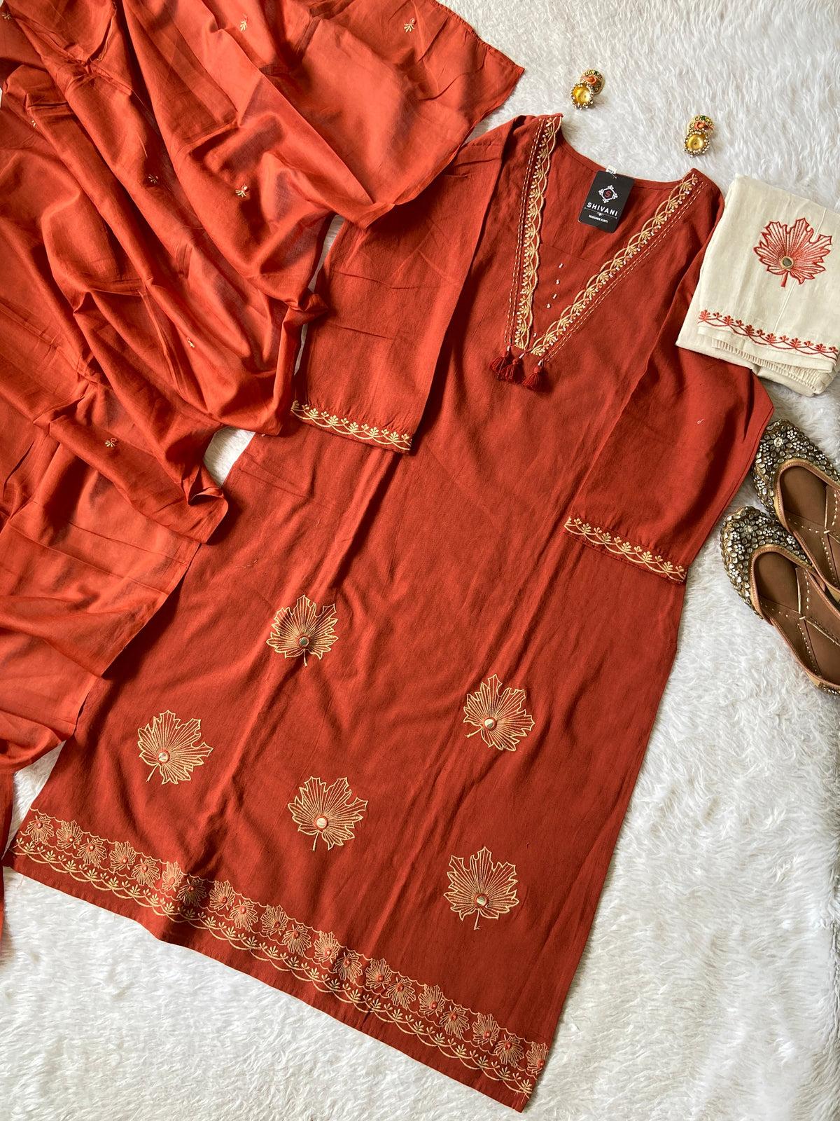 Cotton Straight Kurti, Palazzo And Dupatta. Cotton Suits Sets For Women Online India. Shop the Latest Festive Summer Collection at Shivani Designer Kurti.