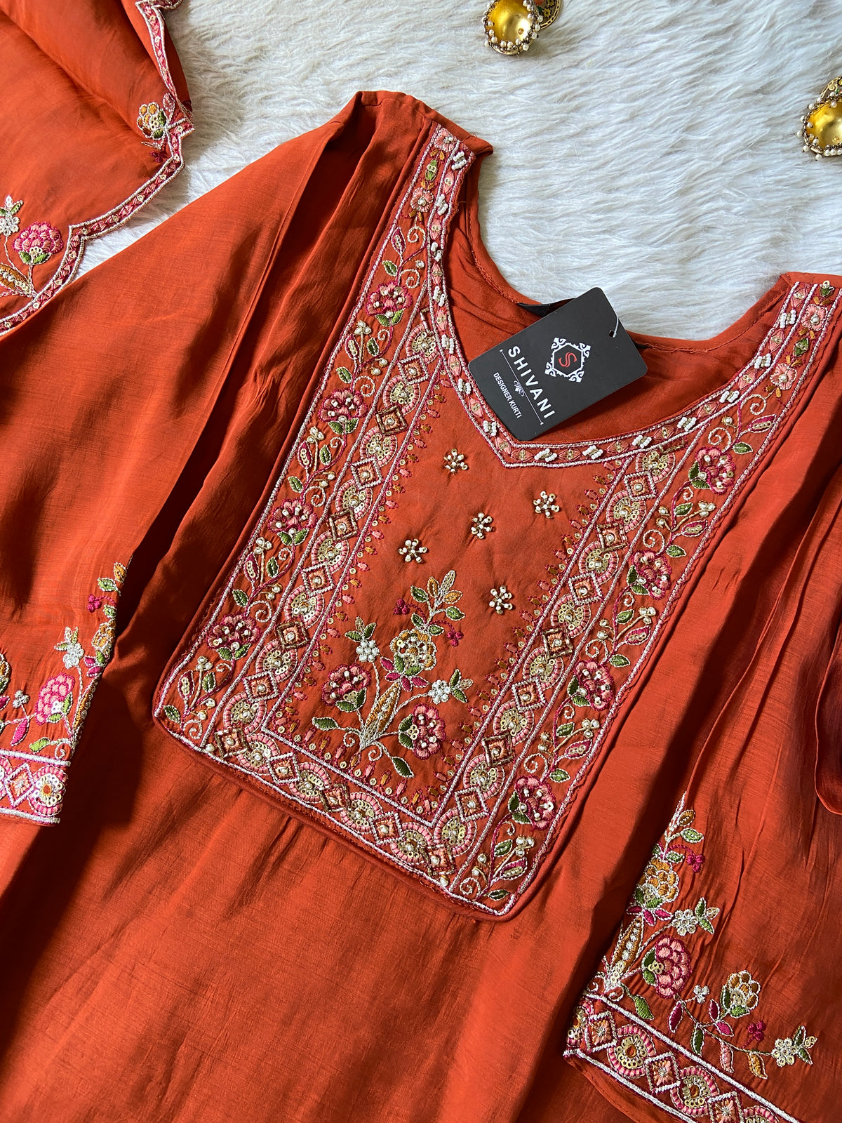 Silk Straight Kurti With Semi Palazzo And Dupatta. Silk Suit Sets For Women Online India. Shop the Latest Festive Summer Collection at Shivani Designer Kurti.