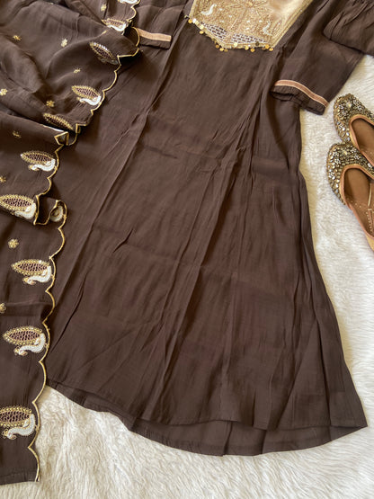 Premium Look Aline Kurti With Semi Palazzo And Dupatta. Silk Suit Sets For Women Online India. Shop the Latest Festive Summer Collection at Shivani Designer Kurti.