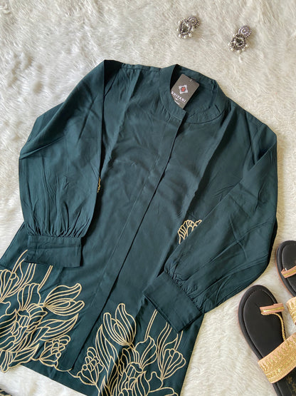 Beautiful Embroidery Work rayon Co-ord Set With Palazzo. Rayon Co-ord Sets For Women Online India. Shop the Latest Festive Summer Collection at Shivani Designer Kurti.