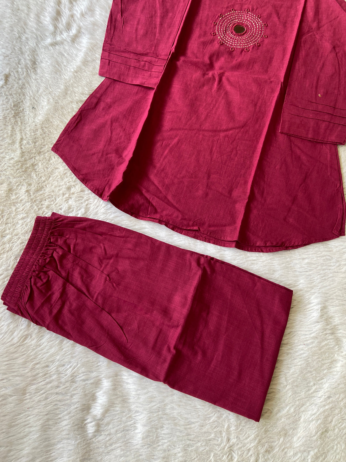 Mirror Work Cotton Co-ord Set With Palazzo. Cotton Co-ord Sets For Women Online India. Shop the Latest Festive Summer Collection at Shivani Designer Kurti.