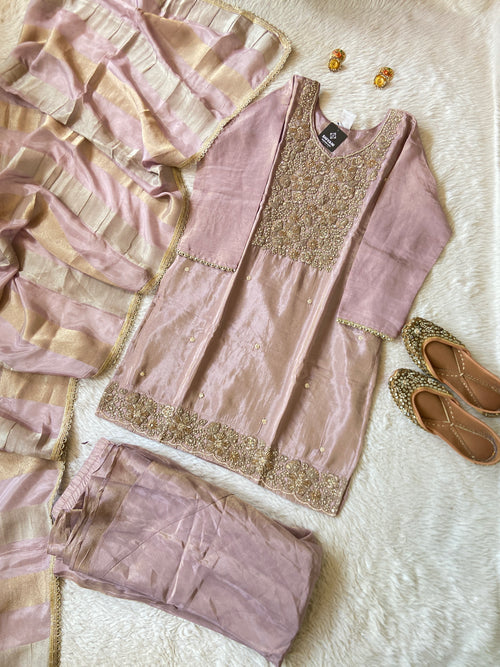 Premium Short Kurti Suit. Sleeve Work Short Kurti With Full Flair Divider Palazzo And Dupatta. Silk Suit Sets For Women Online India. Shop the Latest Festive Summer Collection at Shivani Designer Kurti.
