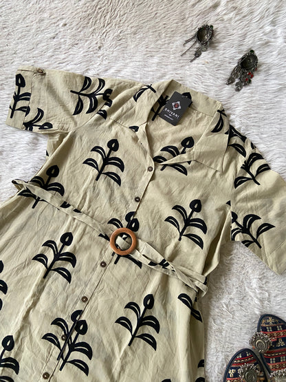 Midi Cotton Aline Kurti With Belt. Cotton Kurtis Sets For Women Online India. Shop the Latest Festive Summer Collection at Shivani Designer Kurti.