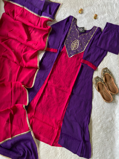 Premium Collection. Mul Chanderi Aline Kurti With Palazzo And Dupatta. Silk Suit Sets For Women Online India. Shop the Latest Festive Summer Collection at Shivani Designer Kurti.