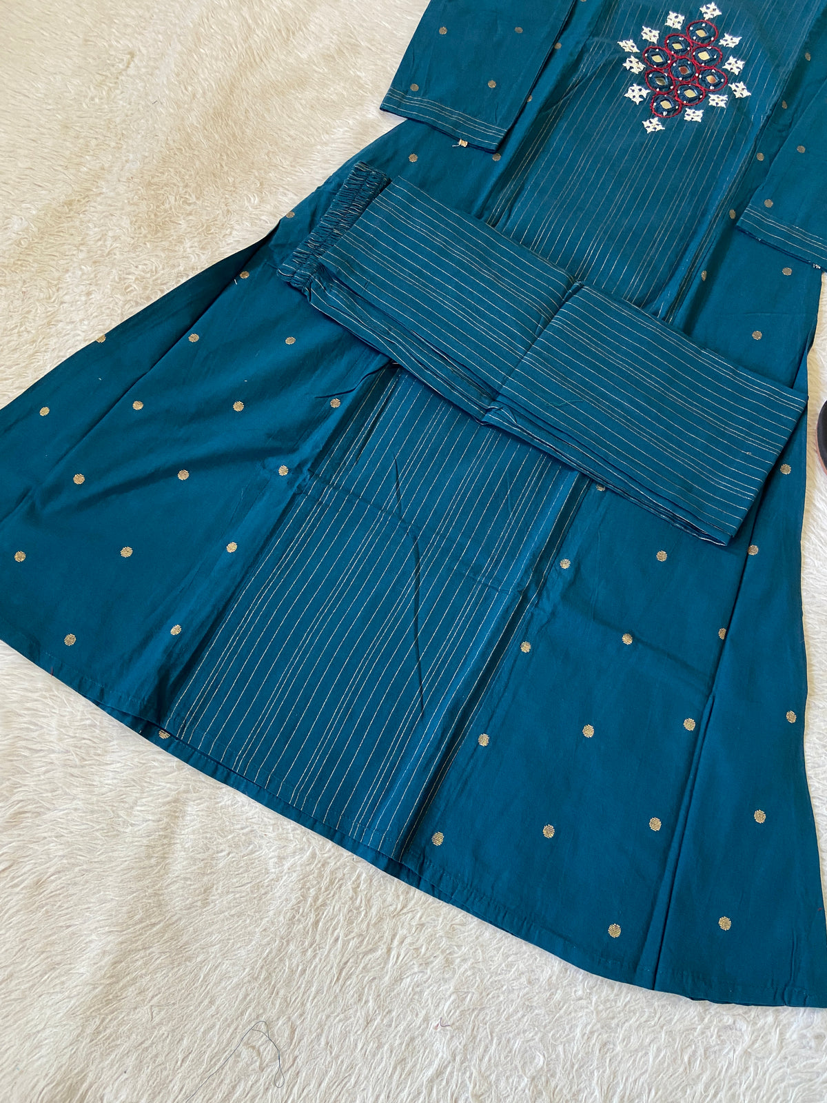 Mirror Work With Hand Work Cotton Aline Kurti With Pant. Cotton Kurti Sets For Women Online India. Shop the Latest Festive Summer Collection at Shivani Designer Kurti.