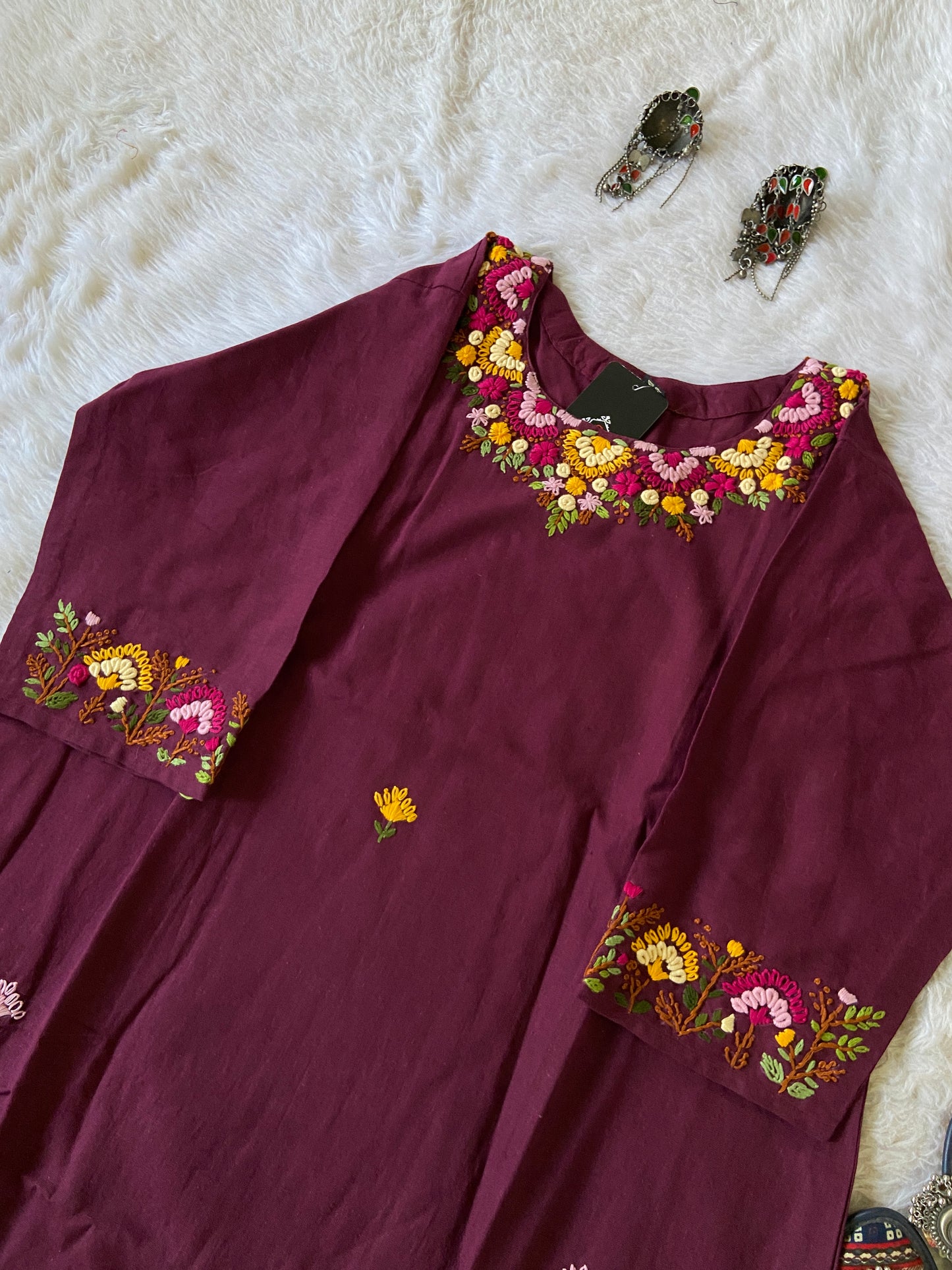 Thread Handwork Kurti StraightCut Kurti, Cotton StraightCut Kurti For Women