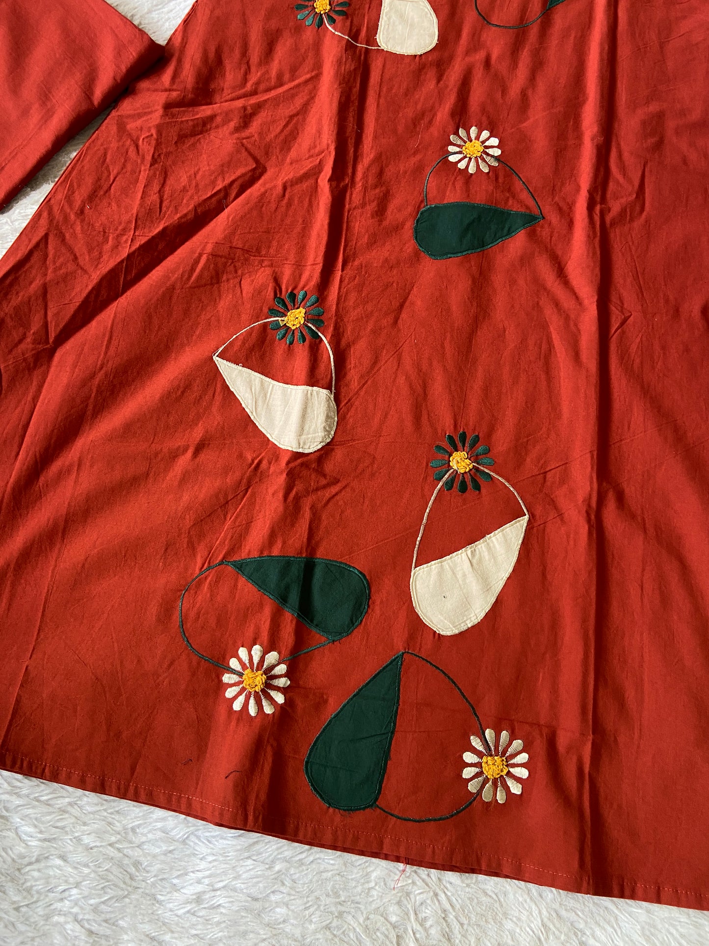 Cotton Aline Kurti With Aplic Work And Embroidery Work With Palazzo (Gamthi Pair). Cotton Aline Kurti Sets For Women Online India. Shop the Latest Festive Summer Collection at Shivani Designer Kurti.
