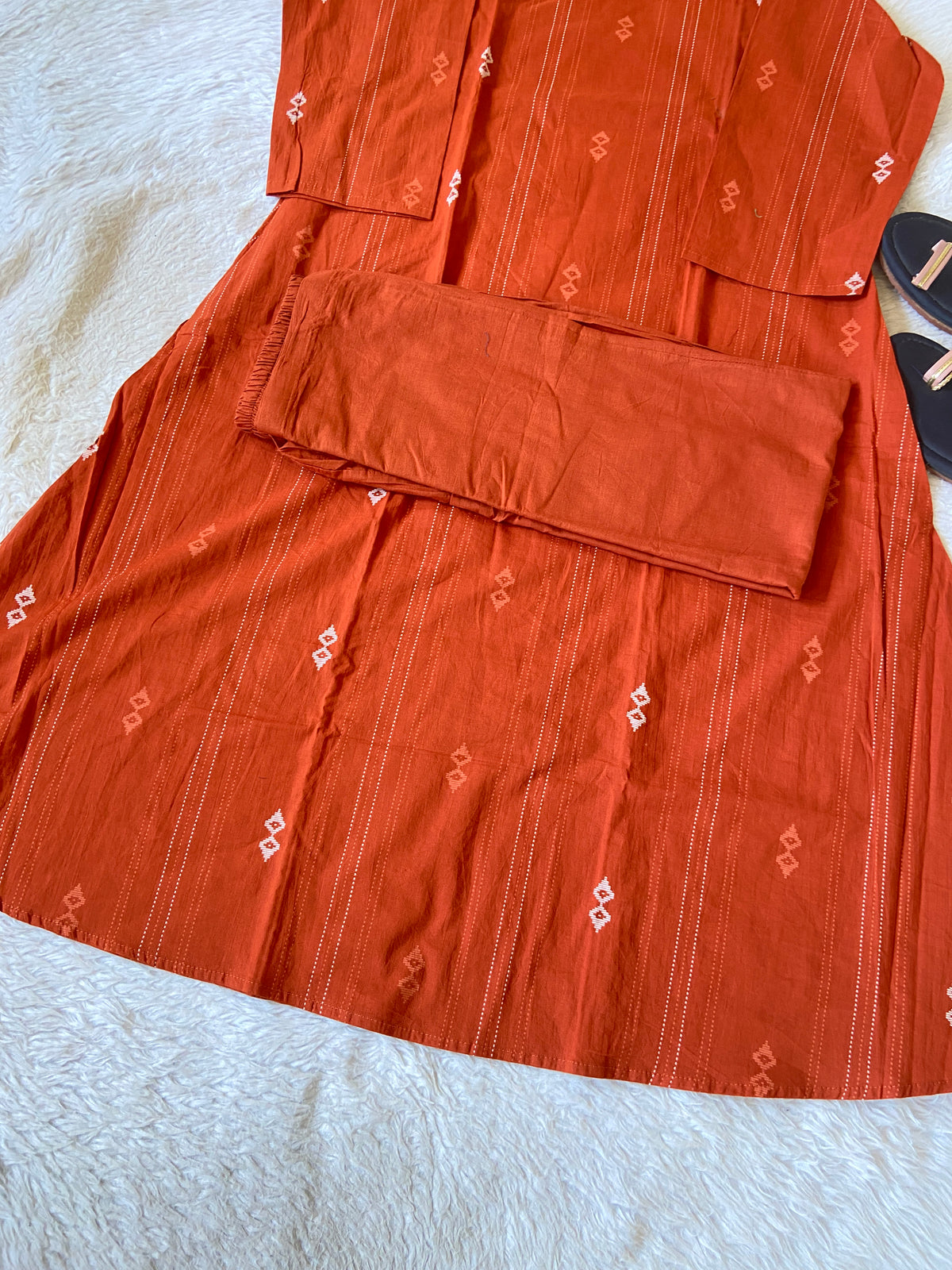 Mirror Work Cotton Aline Kurti And Palazzo. Cotton Kurti Sets For Women Online India. Shop the Latest Festive Summer Collection at Shivani Designer Kurti.