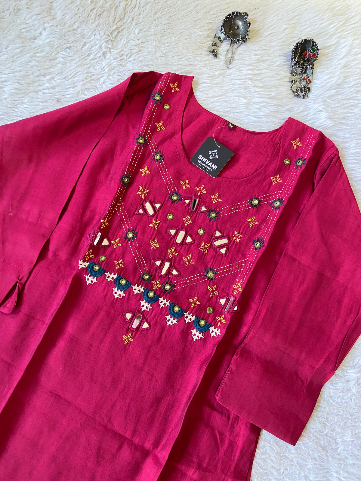 Handwork Straight Silk Kurti. Silk Kurtis For Women Online India. Shop the Latest Festive Summer Collection at Shivani Designer Kurti.