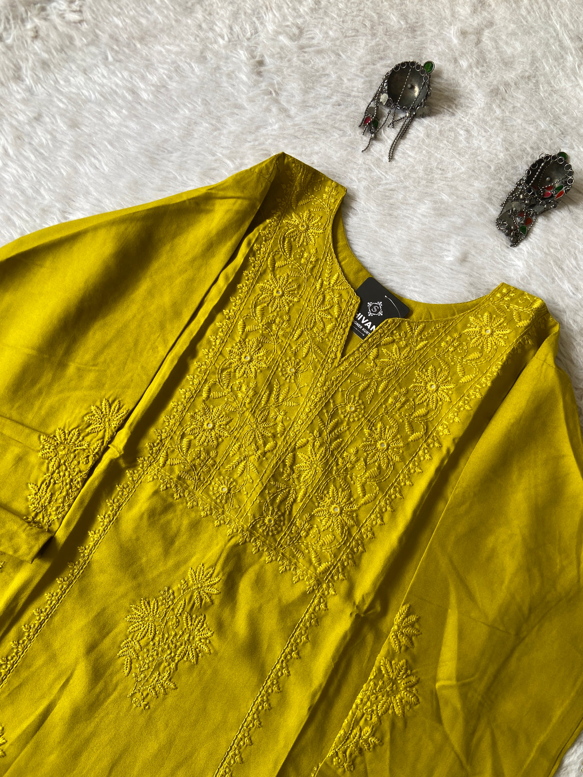 Rayon Lucknowi Chikankari Short Kurti. Rayon Short Top For Women online India. Shop the Latest Festive Summer Collection at Shivani Designer Kurti.