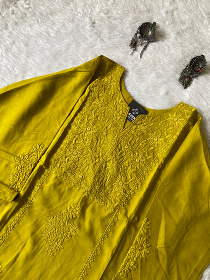 Rayon Lucknowi Chikankari Short Kurti. Rayon Short Top For Women online India. Shop the Latest Festive Summer Collection at Shivani Designer Kurti.