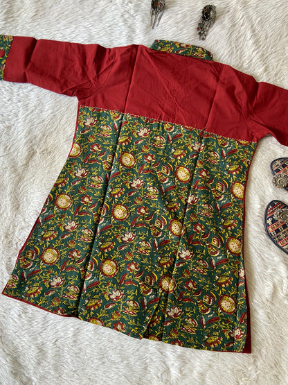 Cotton Collar Neck, Full Sleeve Short Top (Gamthi Short Top). Cotton Short Top For Women online India. Shop the Latest Festive Summer Collection at Shivani Designer Kurti.