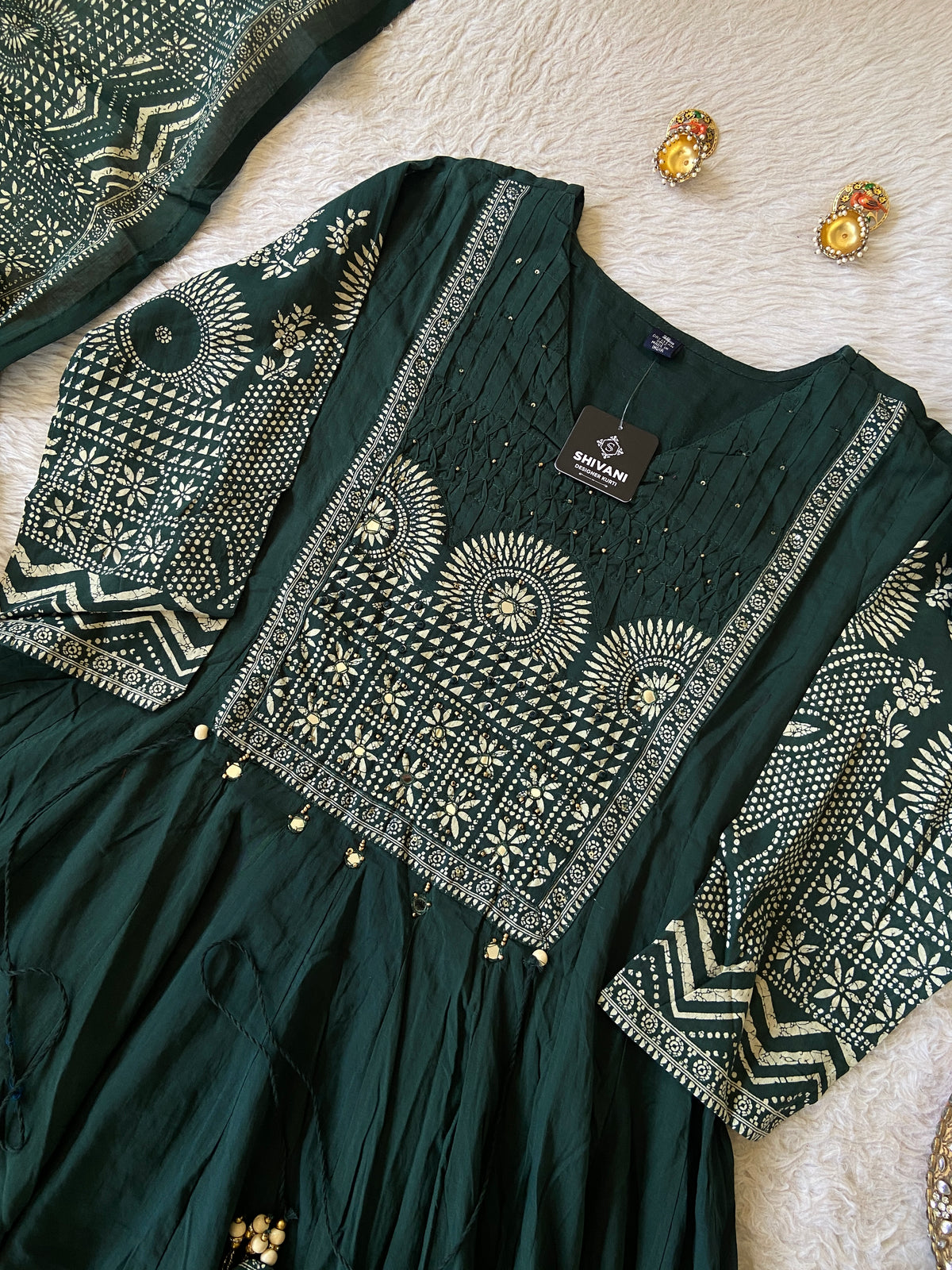 Full Flair Cotton Anarkali Kurti, Pant And Dupatta. Cotton Anarkali Kurti Suits For Women Online India. Shop the Latest Festive Summer Collection at Shivani Designer Kurti.