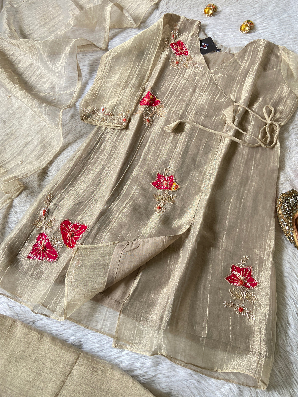 Premium Short Kurti Suit. Crush Glass Tissue Short Kurti With Palazzo And Dupatta. Silk Suit Sets For Women Online India. Shop the Latest Festive Summer Collection at Shivani Designer Kurti.