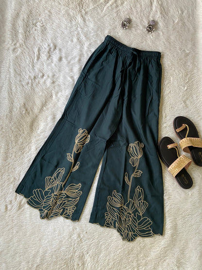 Beautiful Embroidery Work rayon Co-ord Set With Palazzo. Rayon Co-ord Sets For Women Online India. Shop the Latest Festive Summer Collection at Shivani Designer Kurti.