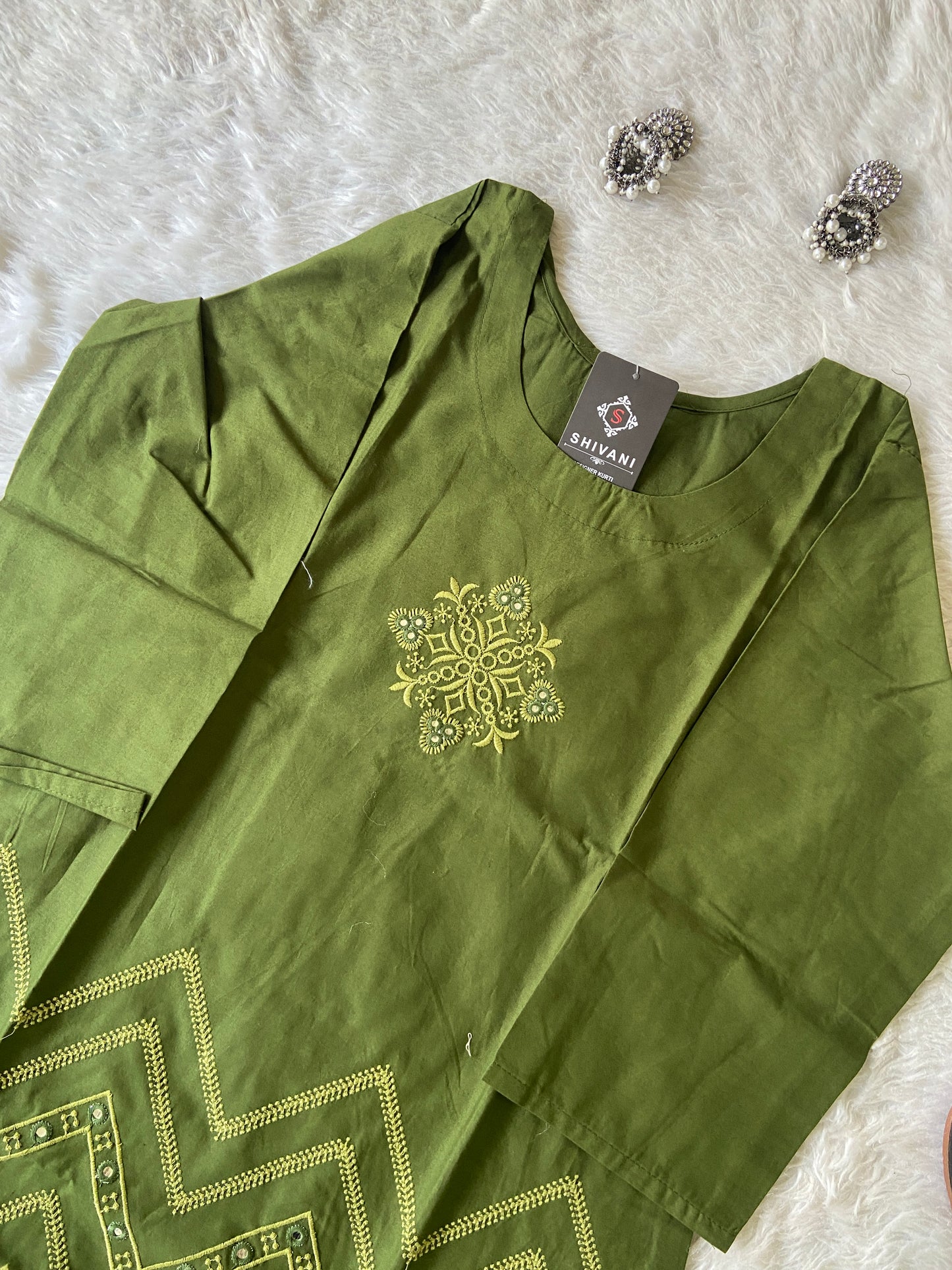 Beautiful Embroidery Work Cotton Co-ord Set With Palazzo. Cotton Co-ord Sets For Women Online India. Shop the Latest Festive Summer Collection at Shivani Designer Kurti.